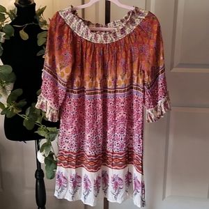 Beautiful Floral Paisley Dress, Lace and Ruffle Details, Size Small, NWT.